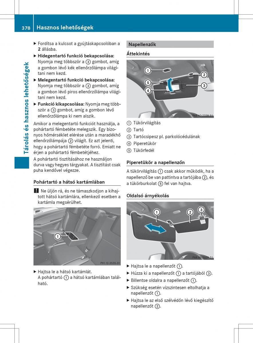 Mercedes Benz ML Class W166 Kezelesi utmutato / page 380