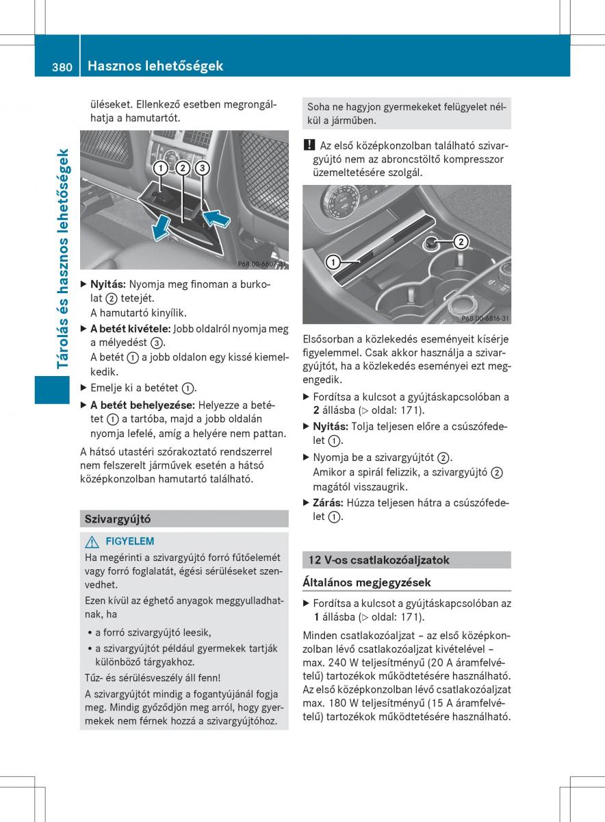 Mercedes Benz ML Class W166 Kezelesi utmutato / page 382