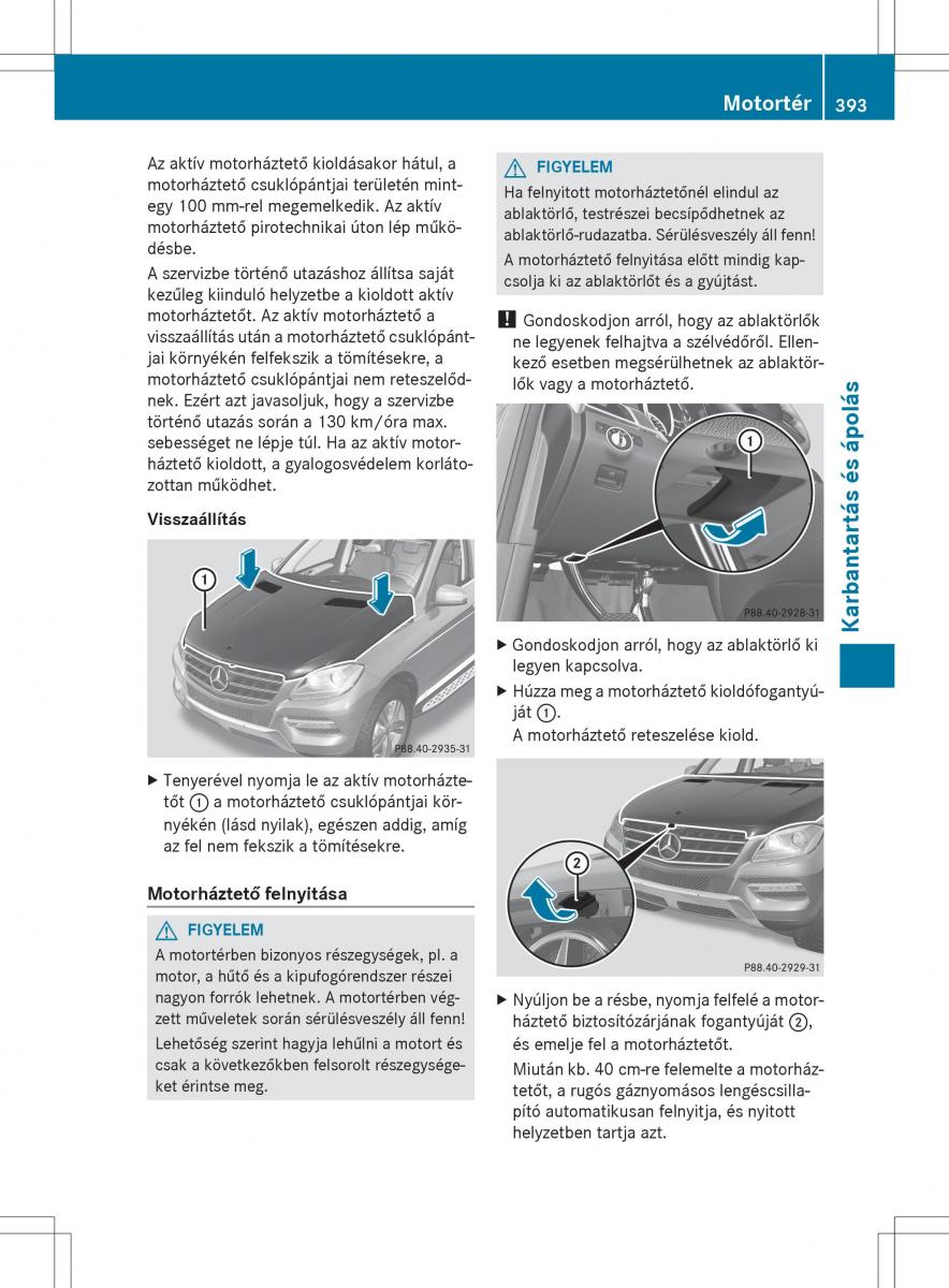 Mercedes Benz ML Class W166 Kezelesi utmutato / page 395