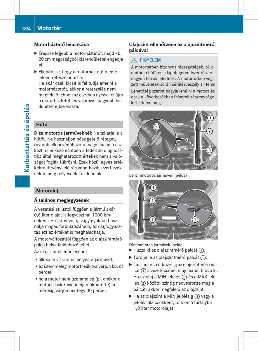 Mercedes Benz ML Class W166 Kezelesi utmutato / page 396