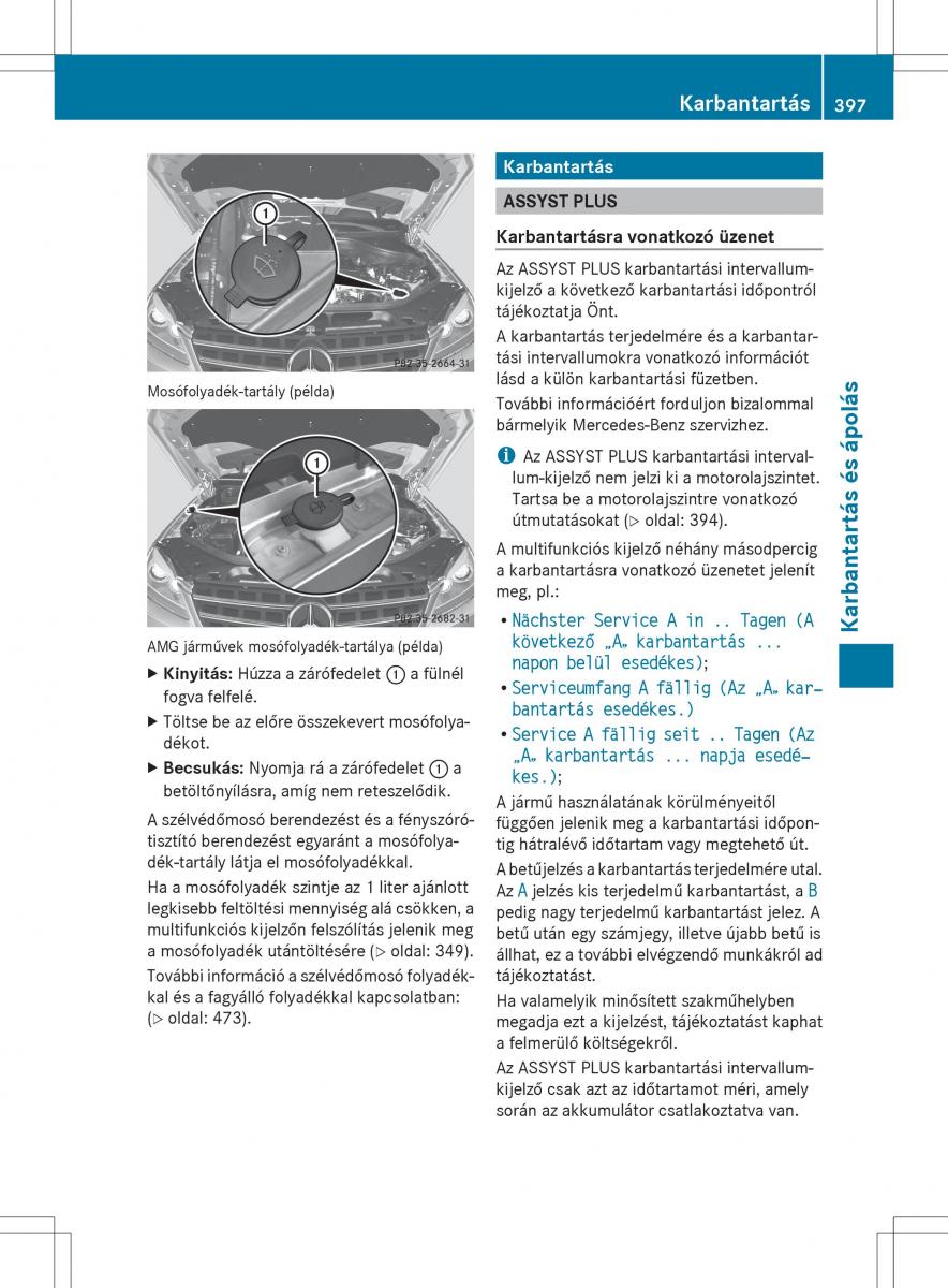 Mercedes Benz ML Class W166 Kezelesi utmutato / page 399