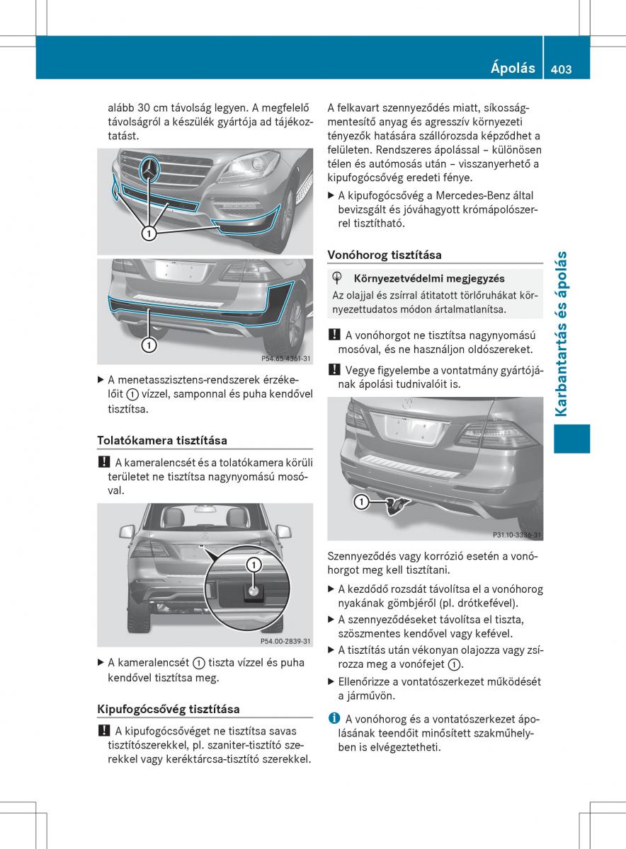 Mercedes Benz ML Class W166 Kezelesi utmutato / page 405