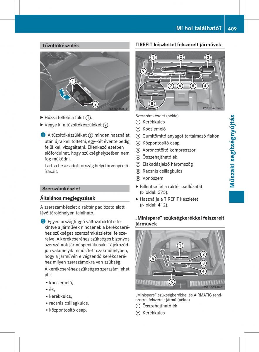 Mercedes Benz ML Class W166 Kezelesi utmutato / page 411