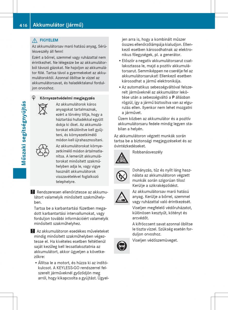 Mercedes Benz ML Class W166 Kezelesi utmutato / page 418