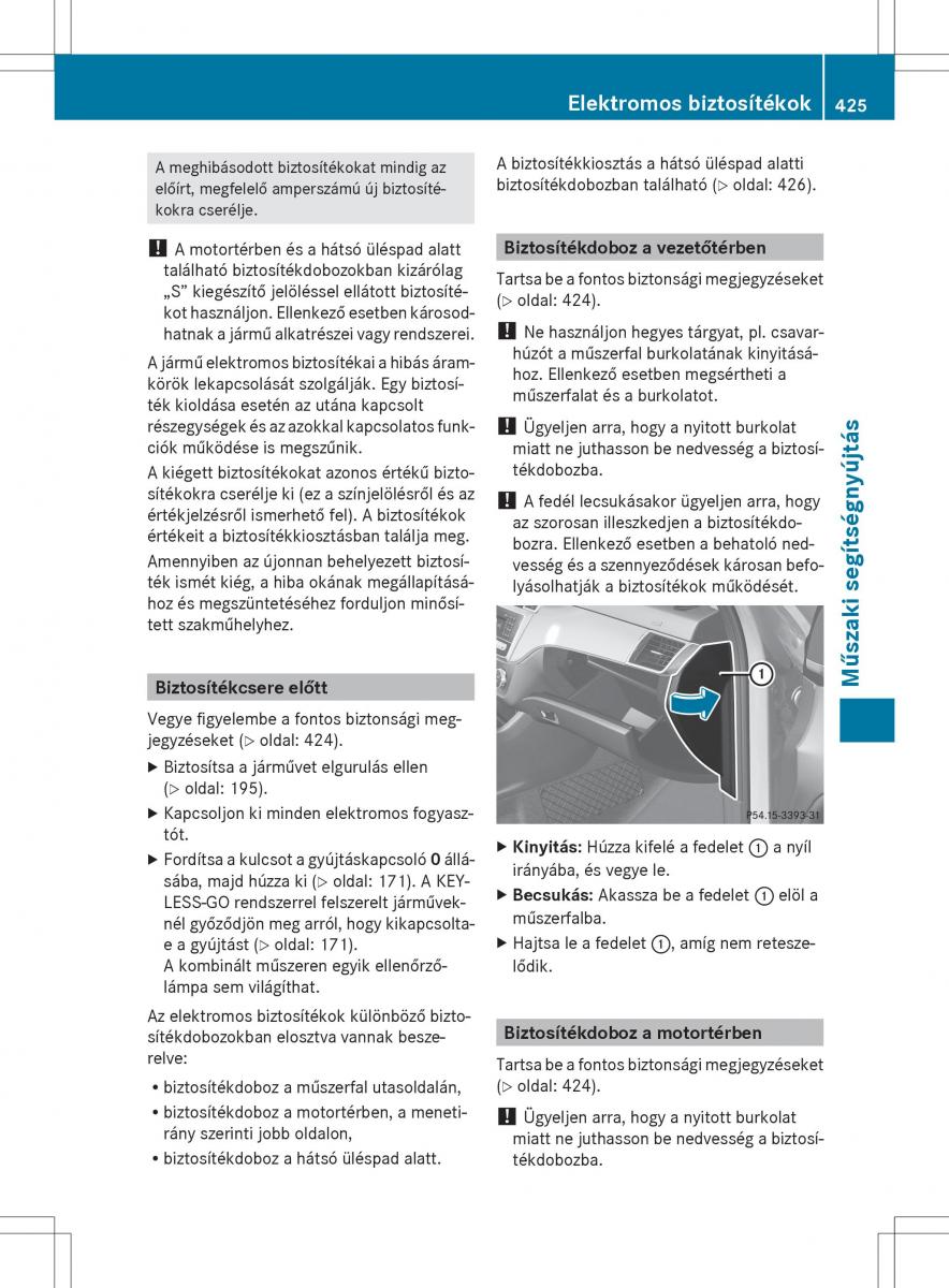 Mercedes Benz ML Class W166 Kezelesi utmutato / page 427