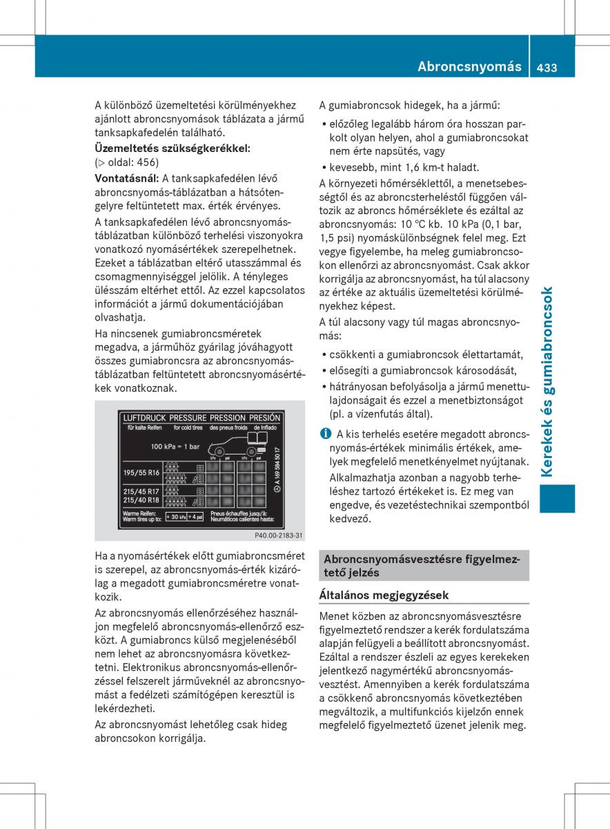 Mercedes Benz ML Class W166 Kezelesi utmutato / page 435