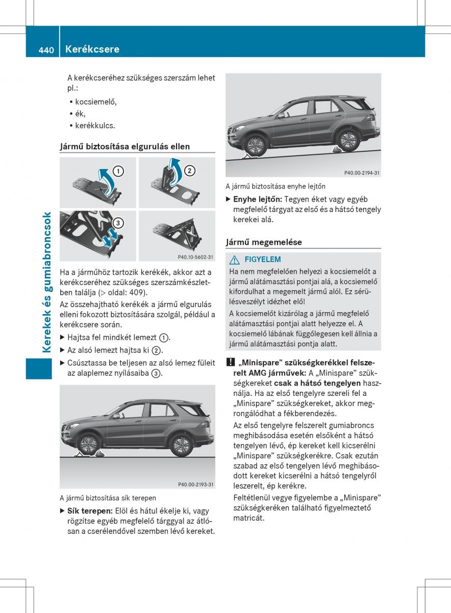 Mercedes Benz ML Class W166 Kezelesi utmutato / page 442