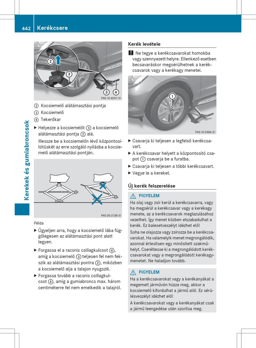 Mercedes Benz ML Class W166 Kezelesi utmutato / page 444