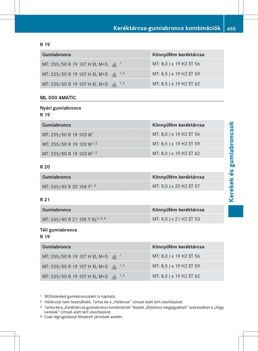 Mercedes Benz ML Class W166 Kezelesi utmutato / page 457