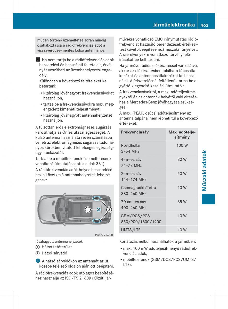 Mercedes Benz ML Class W166 Kezelesi utmutato / page 465