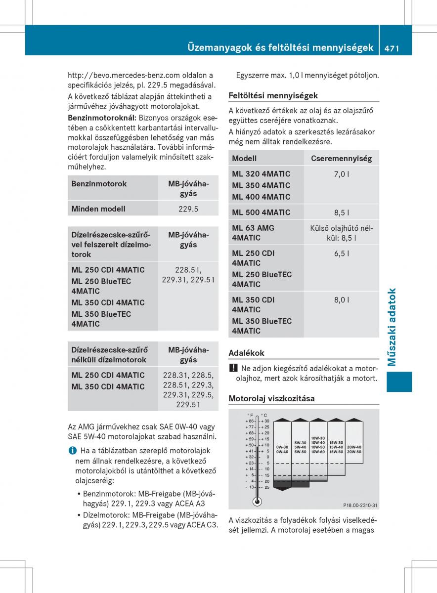 Mercedes Benz ML Class W166 Kezelesi utmutato / page 473