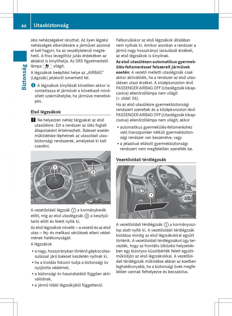 Mercedes Benz ML Class W166 Kezelesi utmutato / page 48