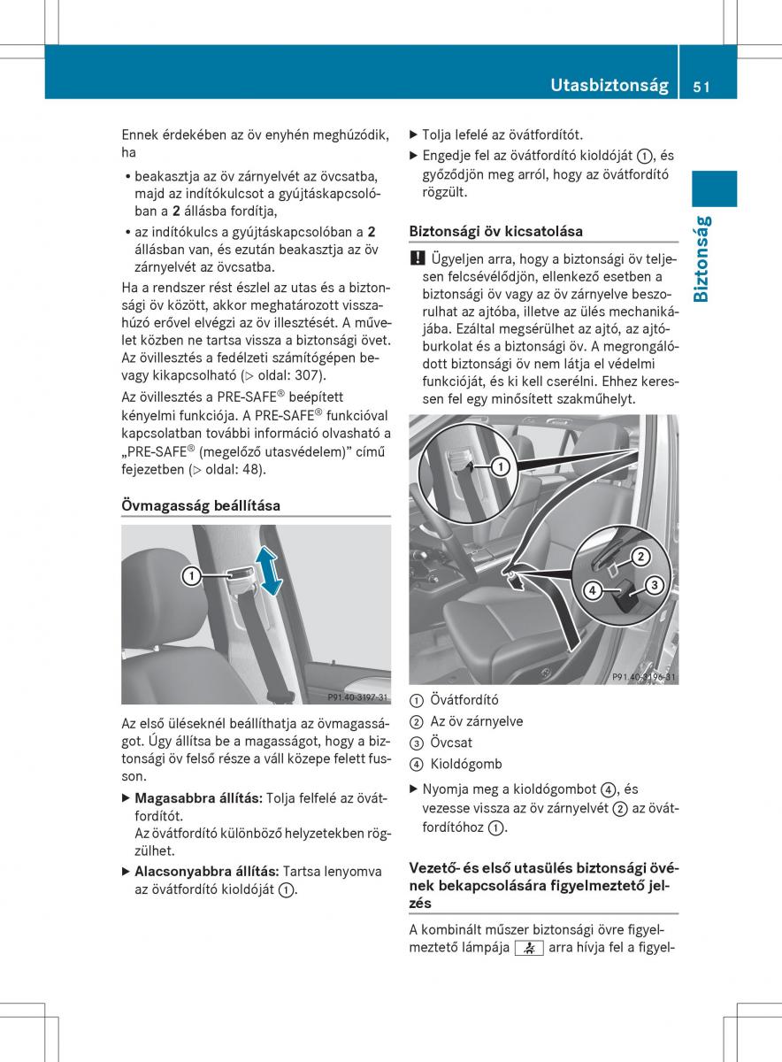 Mercedes Benz ML Class W166 Kezelesi utmutato / page 53