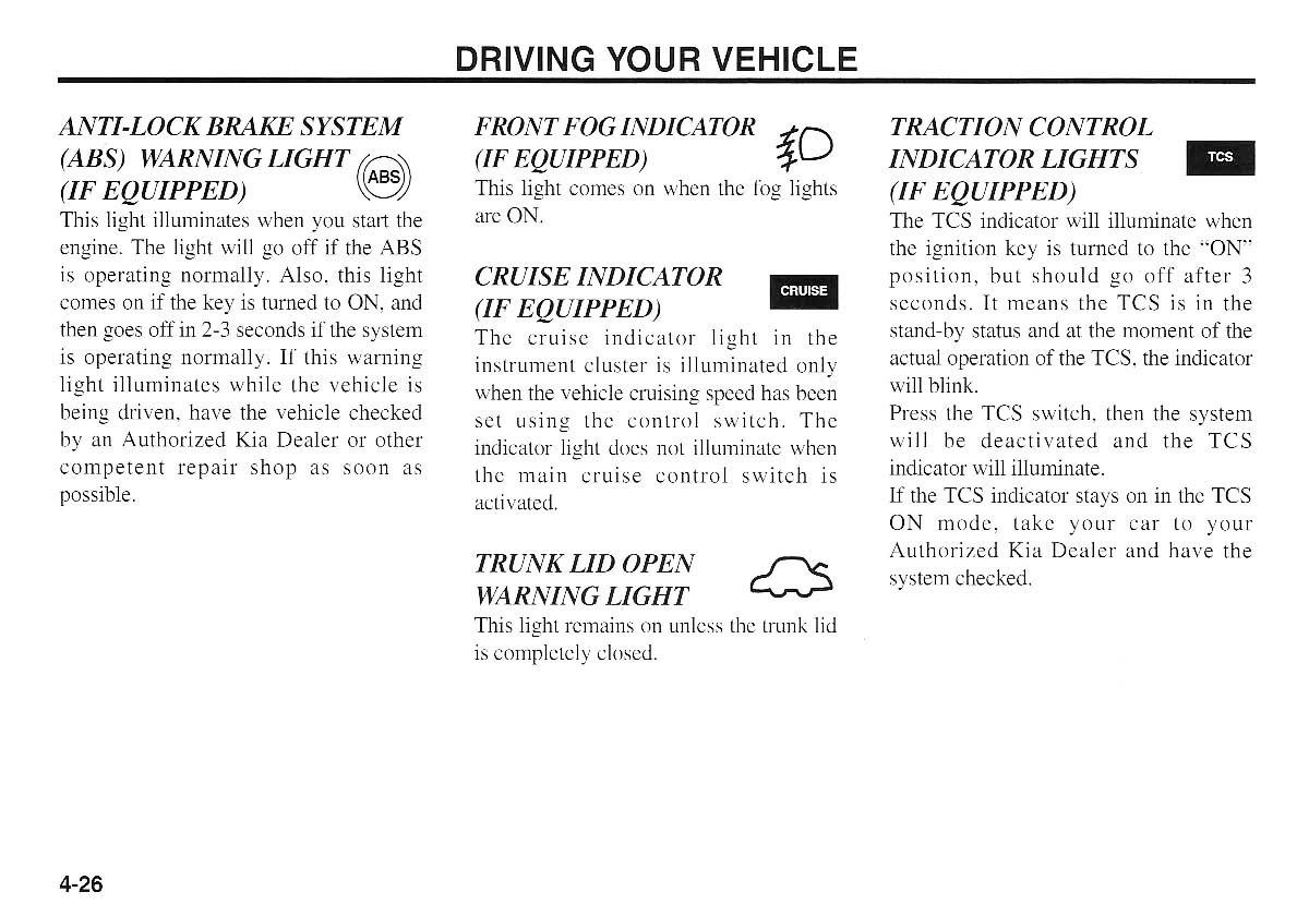 KIA Magentis I 1 owners manual / page 105