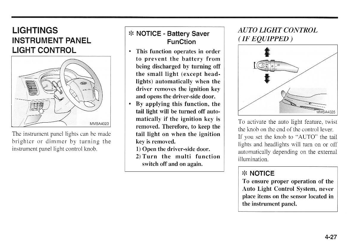 KIA Magentis I 1 owners manual / page 106