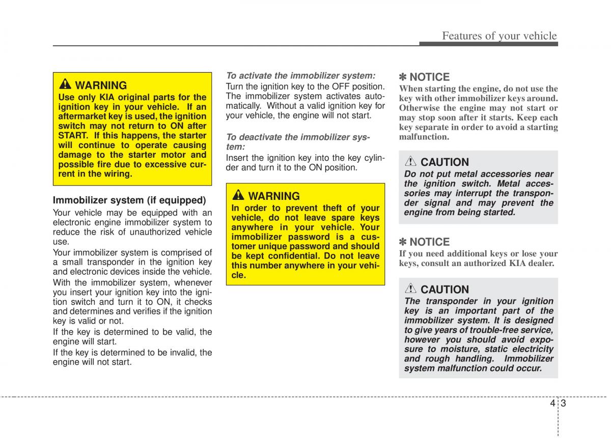 KIA Optima III 3 owners manual / page 81