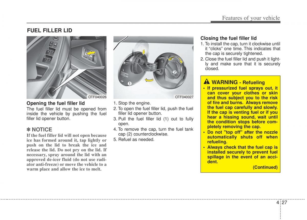 KIA Optima III 3 owners manual / page 105