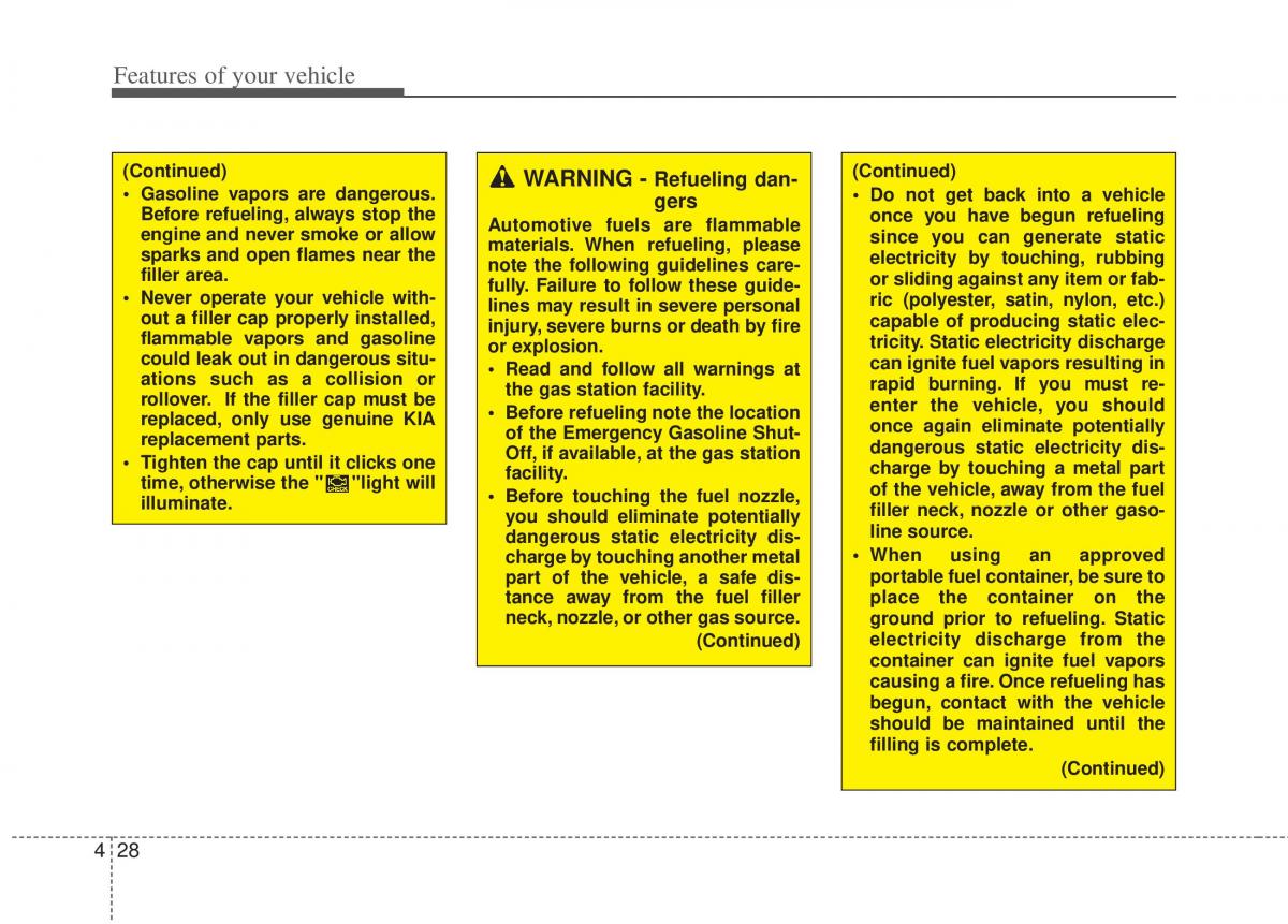 KIA Optima III 3 owners manual / page 106