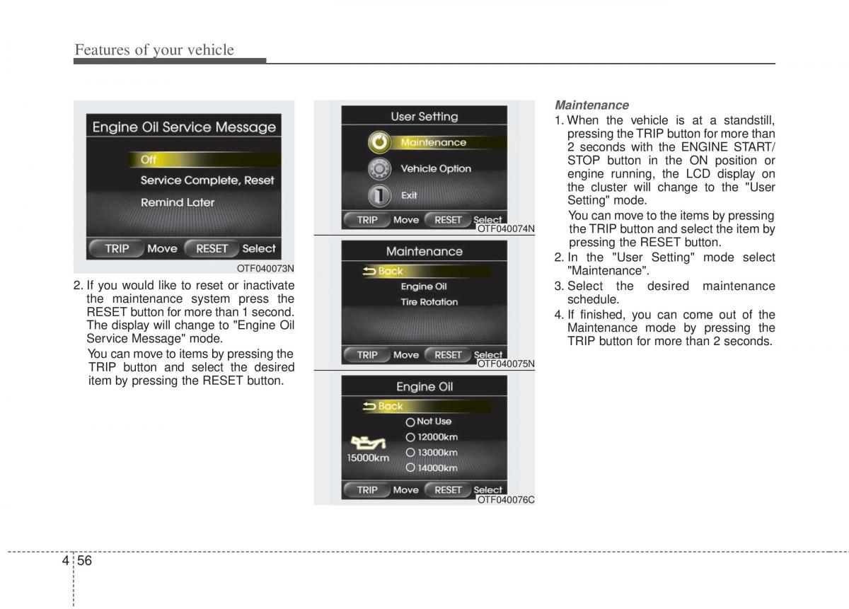 KIA Optima III 3 owners manual / page 134