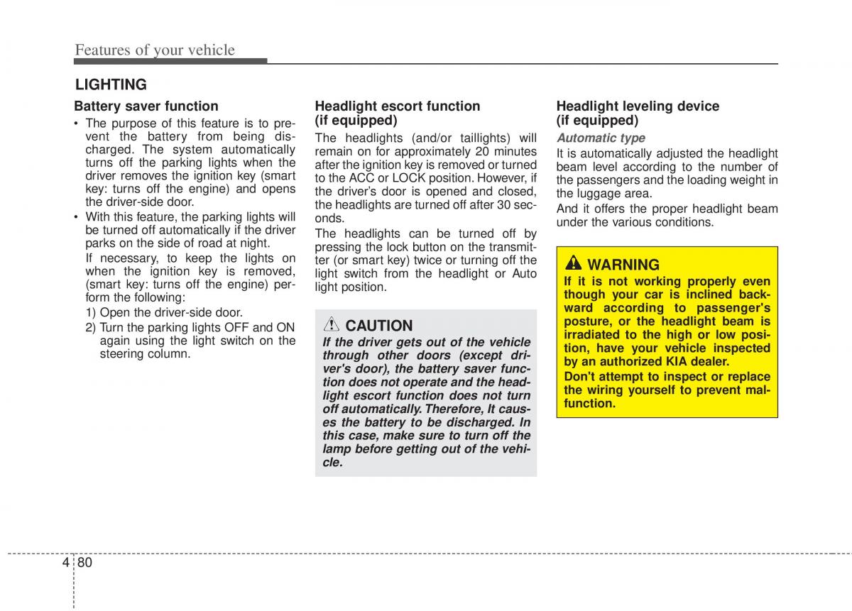 KIA Optima III 3 owners manual / page 158