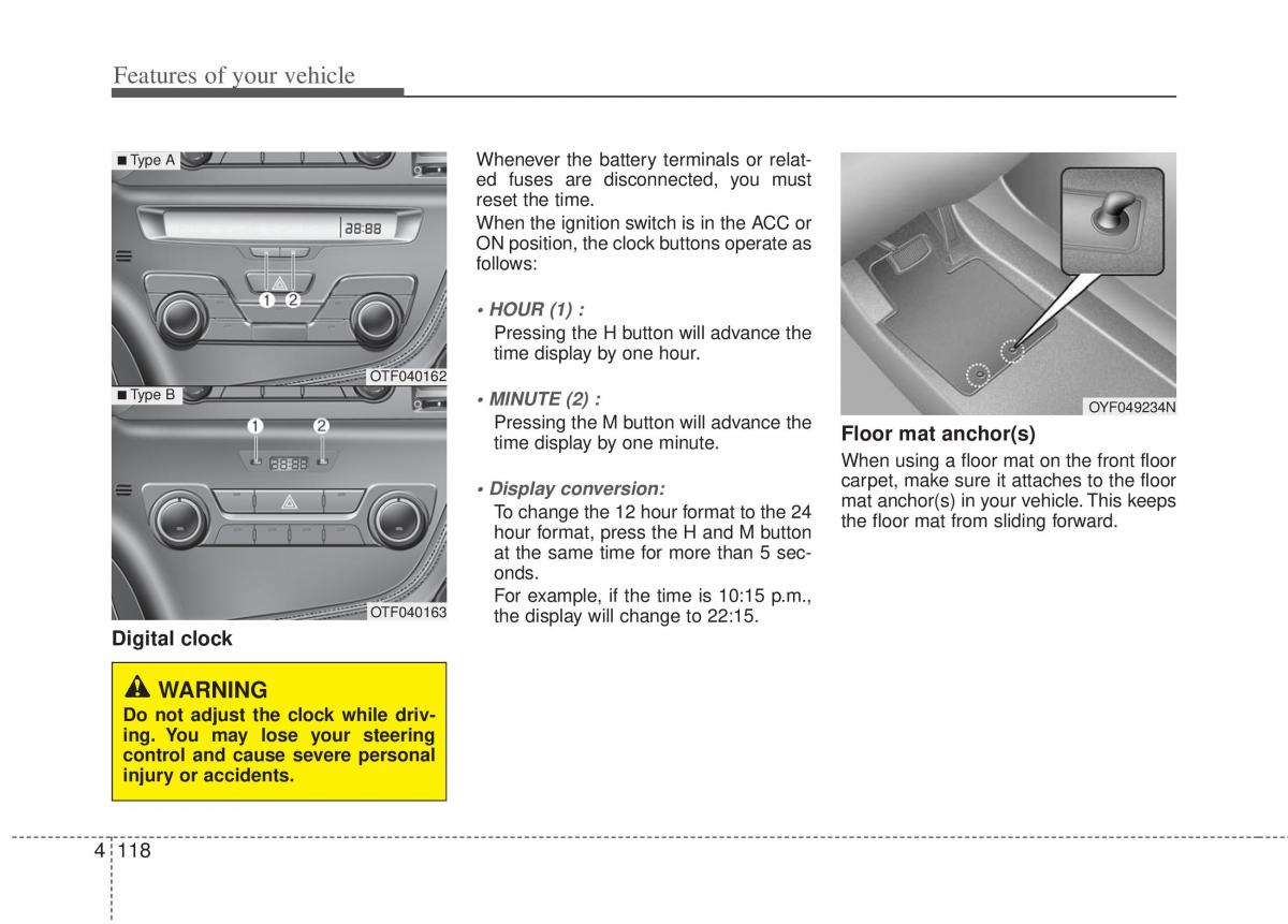 KIA Optima III 3 owners manual / page 196