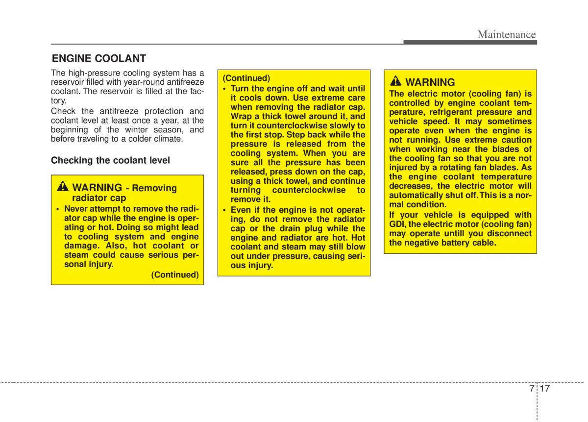 KIA Optima III 3 owners manual / page 319