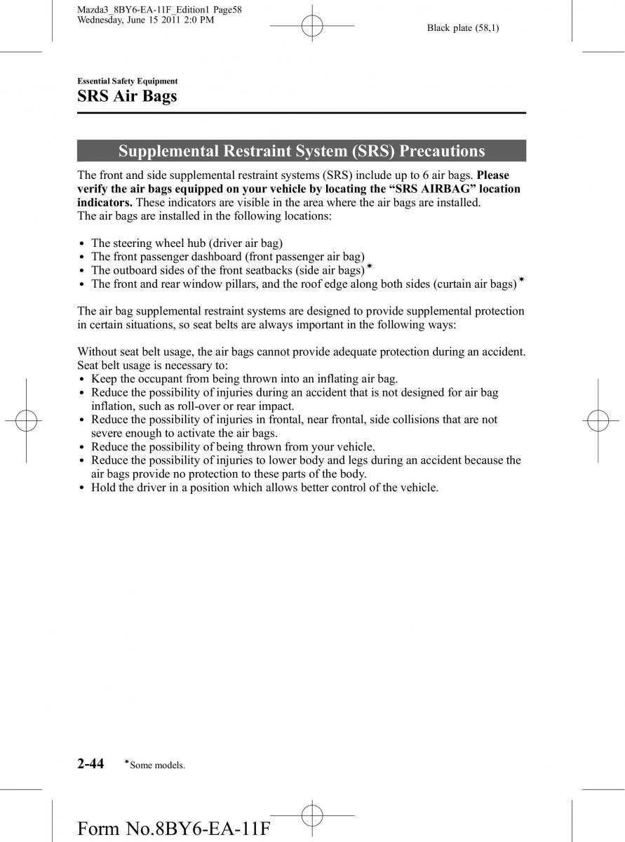 Mazda 3 II 2 owners manual / page 58