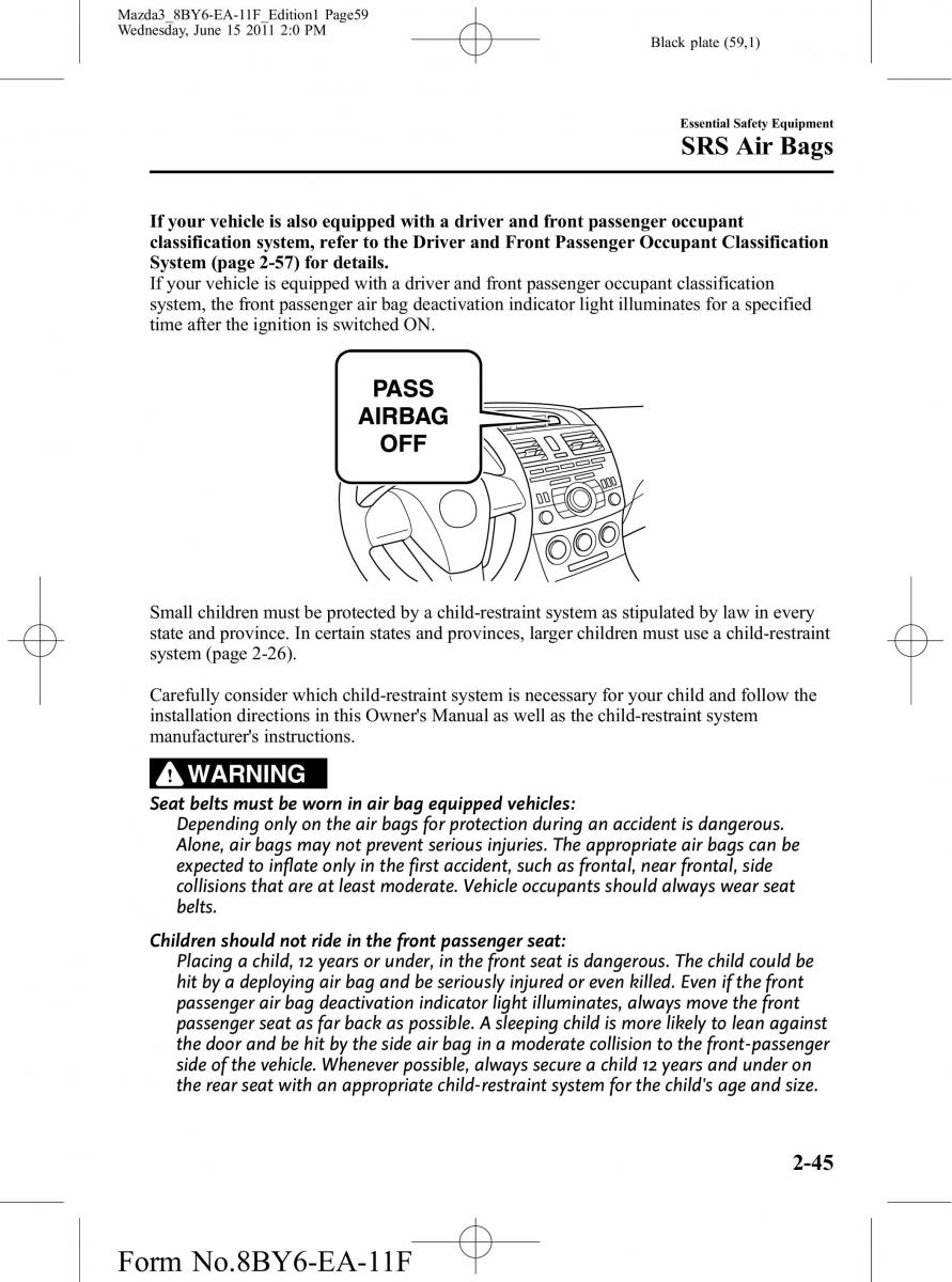 Mazda 3 II 2 owners manual / page 59