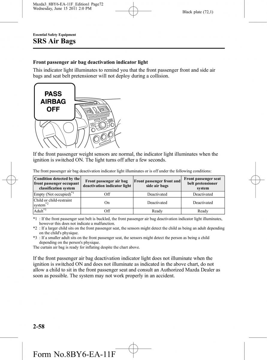 Mazda 3 II 2 owners manual / page 72