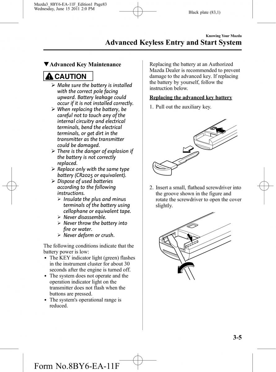 Mazda 3 II 2 owners manual / page 83