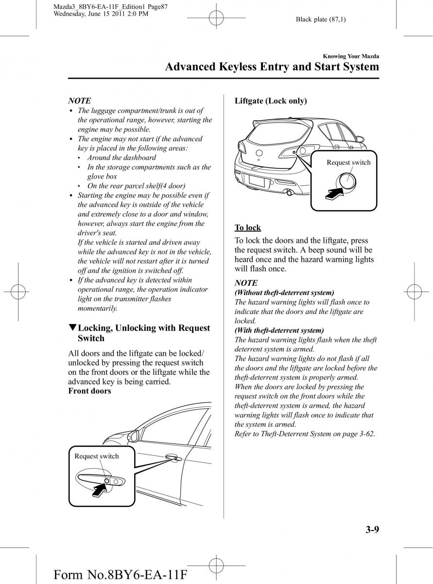 Mazda 3 II 2 owners manual / page 87