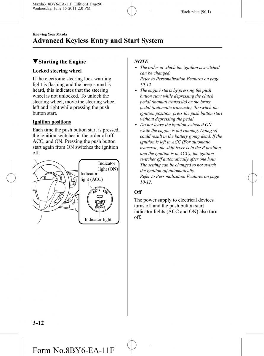 Mazda 3 II 2 owners manual / page 90