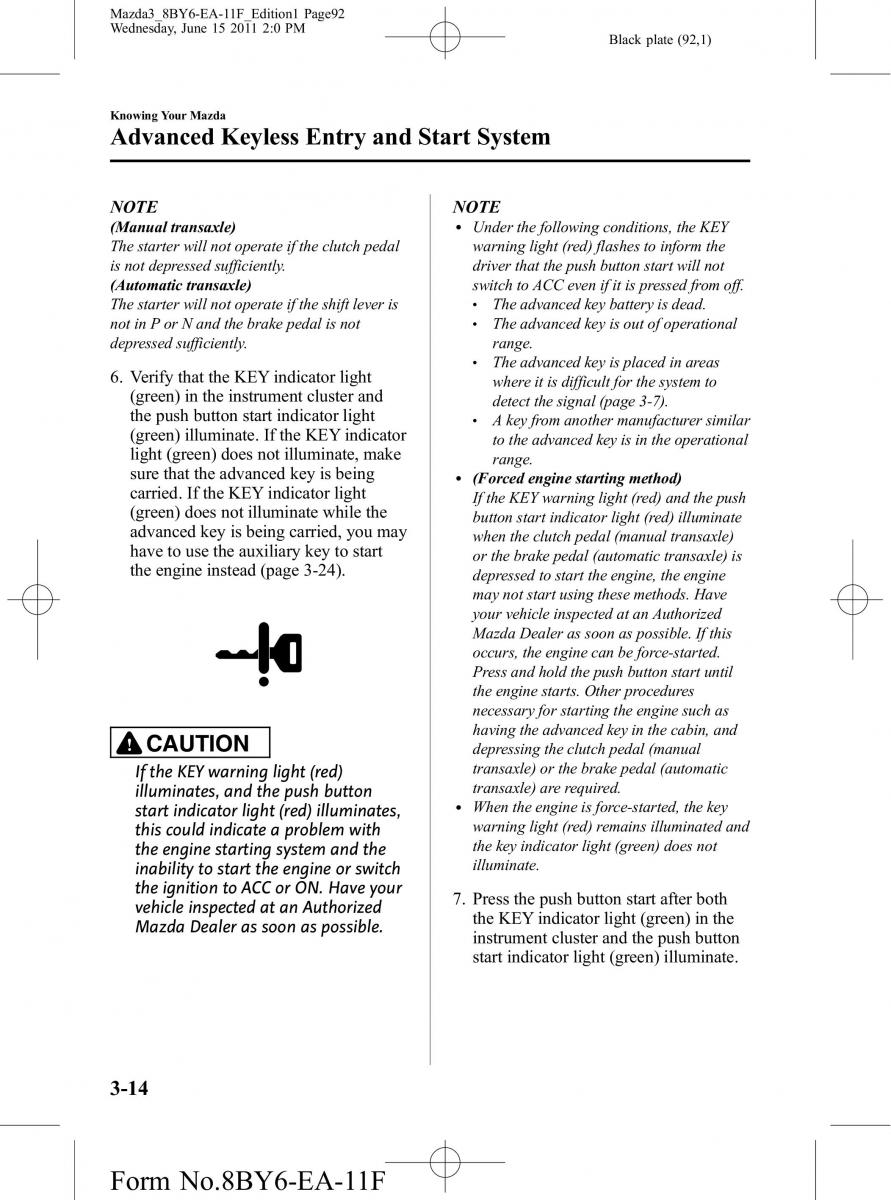 Mazda 3 II 2 owners manual / page 92