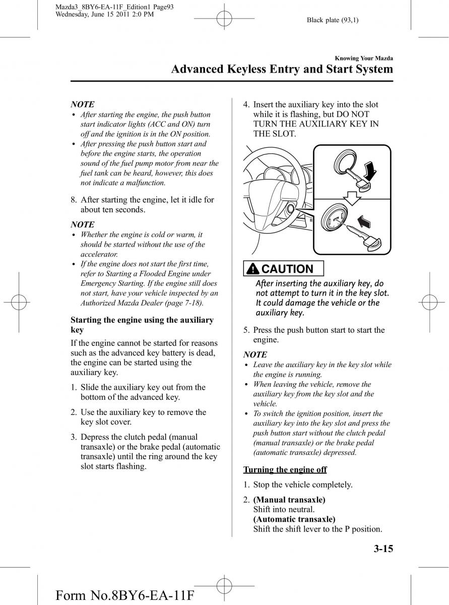 Mazda 3 II 2 owners manual / page 93