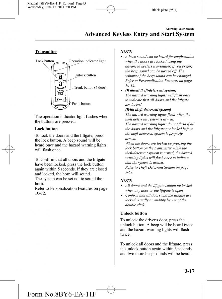 Mazda 3 II 2 owners manual / page 95