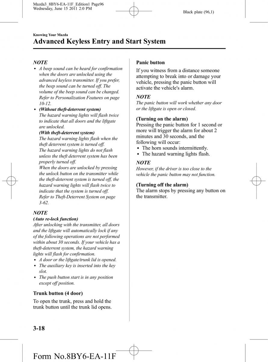 Mazda 3 II 2 owners manual / page 96