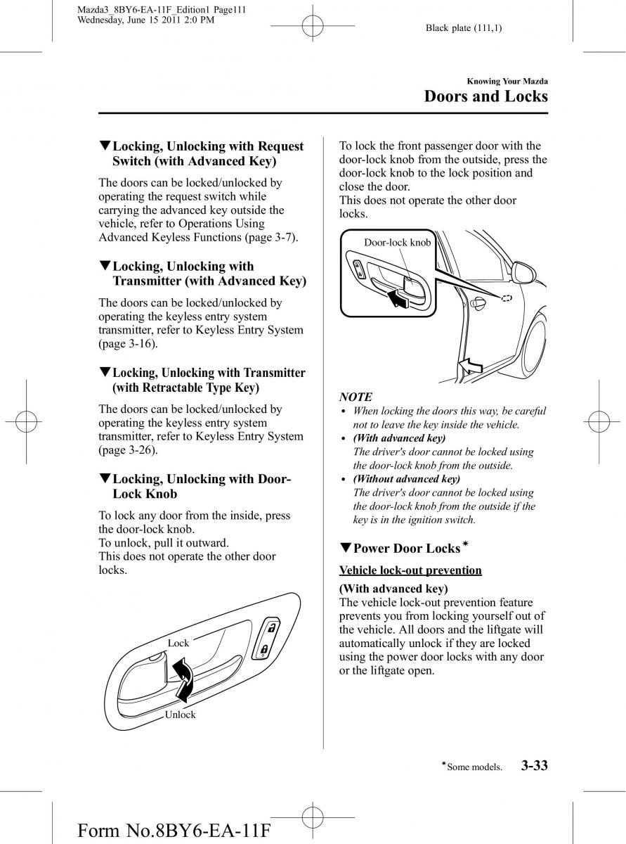 Mazda 3 II 2 owners manual / page 111