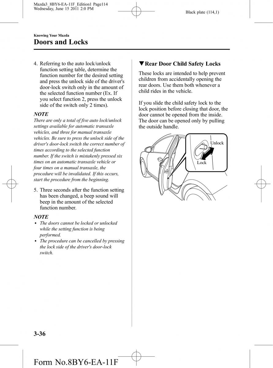 Mazda 3 II 2 owners manual / page 114