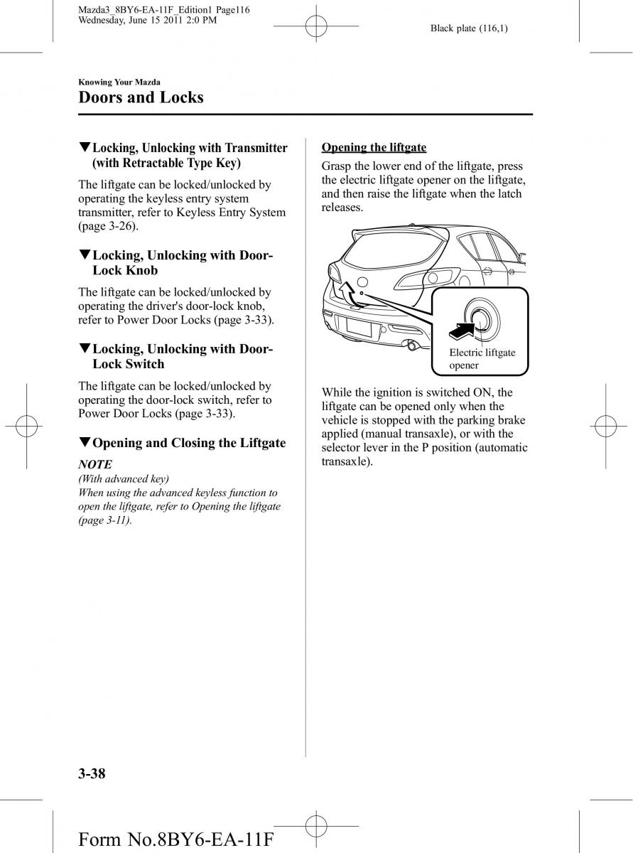 Mazda 3 II 2 owners manual / page 116