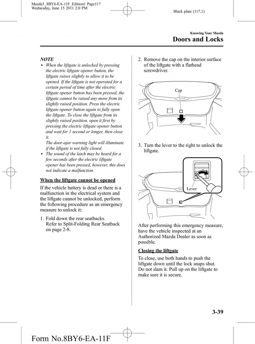 Mazda 3 II 2 owners manual / page 117