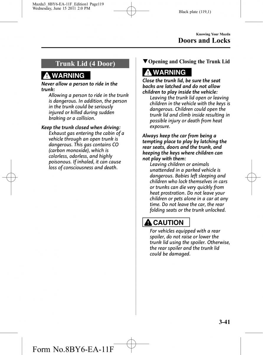 Mazda 3 II 2 owners manual / page 119