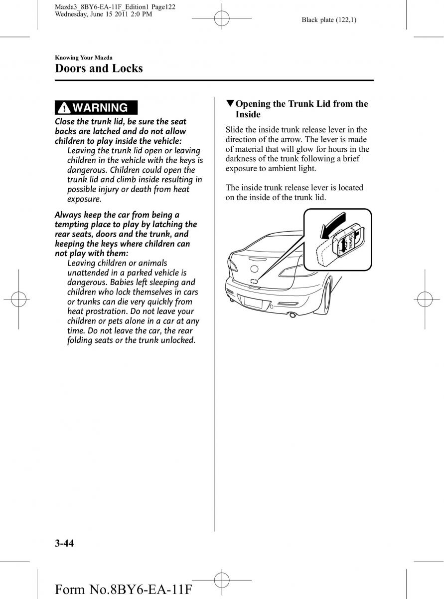 Mazda 3 II 2 owners manual / page 122