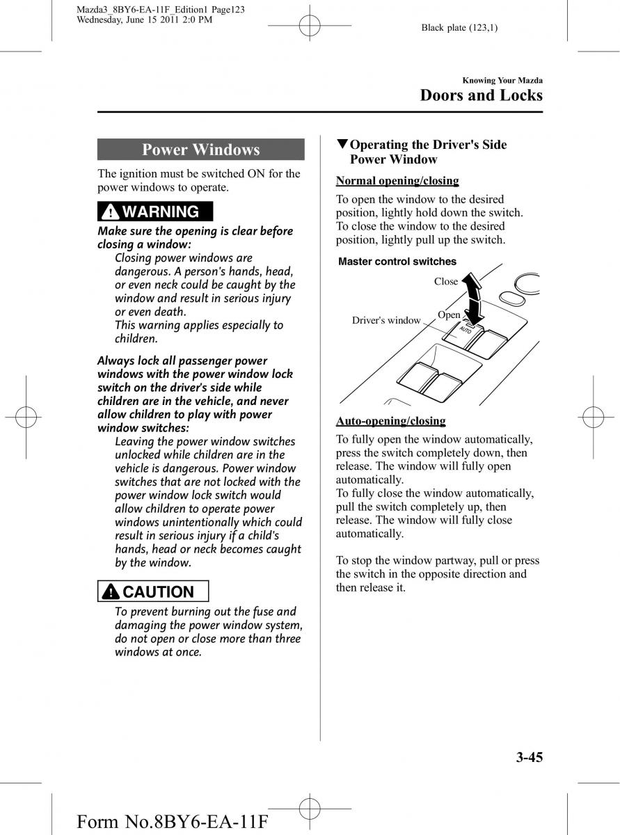 Mazda 3 II 2 owners manual / page 123