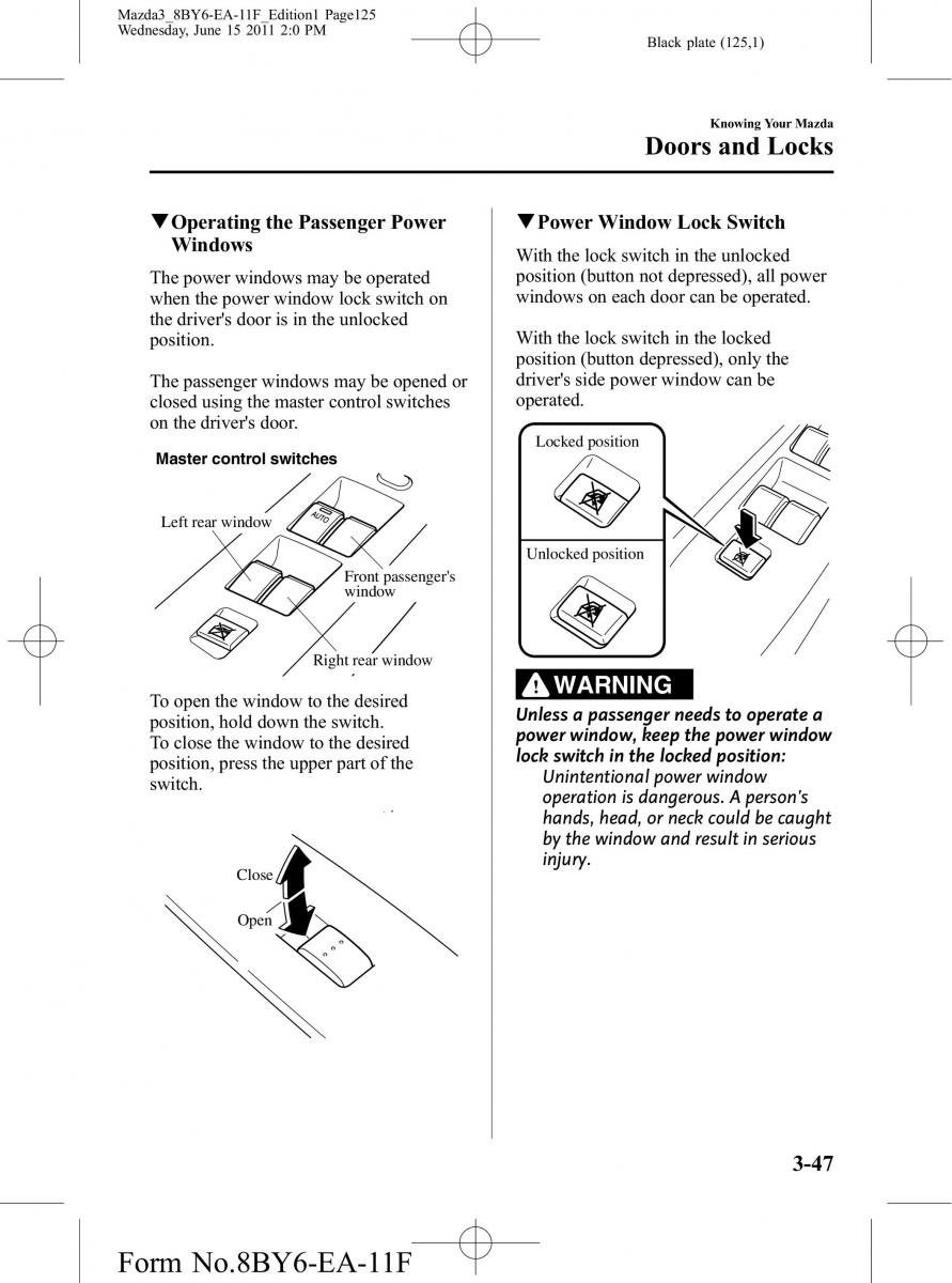 Mazda 3 II 2 owners manual / page 125