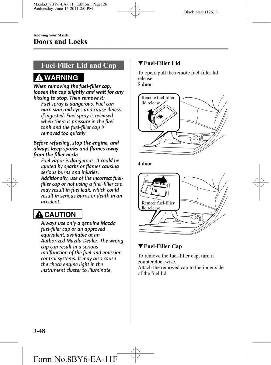 Mazda 3 II 2 owners manual / page 126