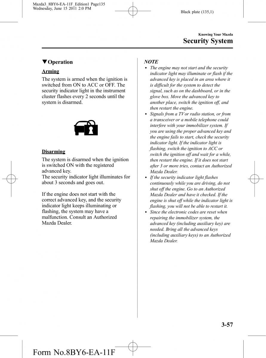 Mazda 3 II 2 owners manual / page 135