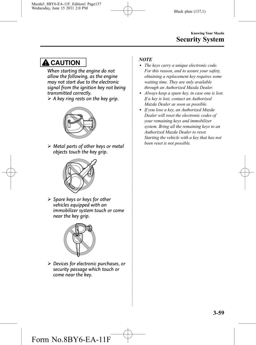 Mazda 3 II 2 owners manual / page 137