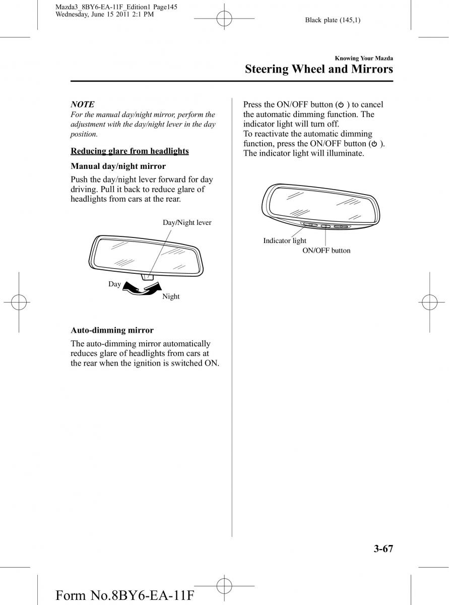 Mazda 3 II 2 owners manual / page 145