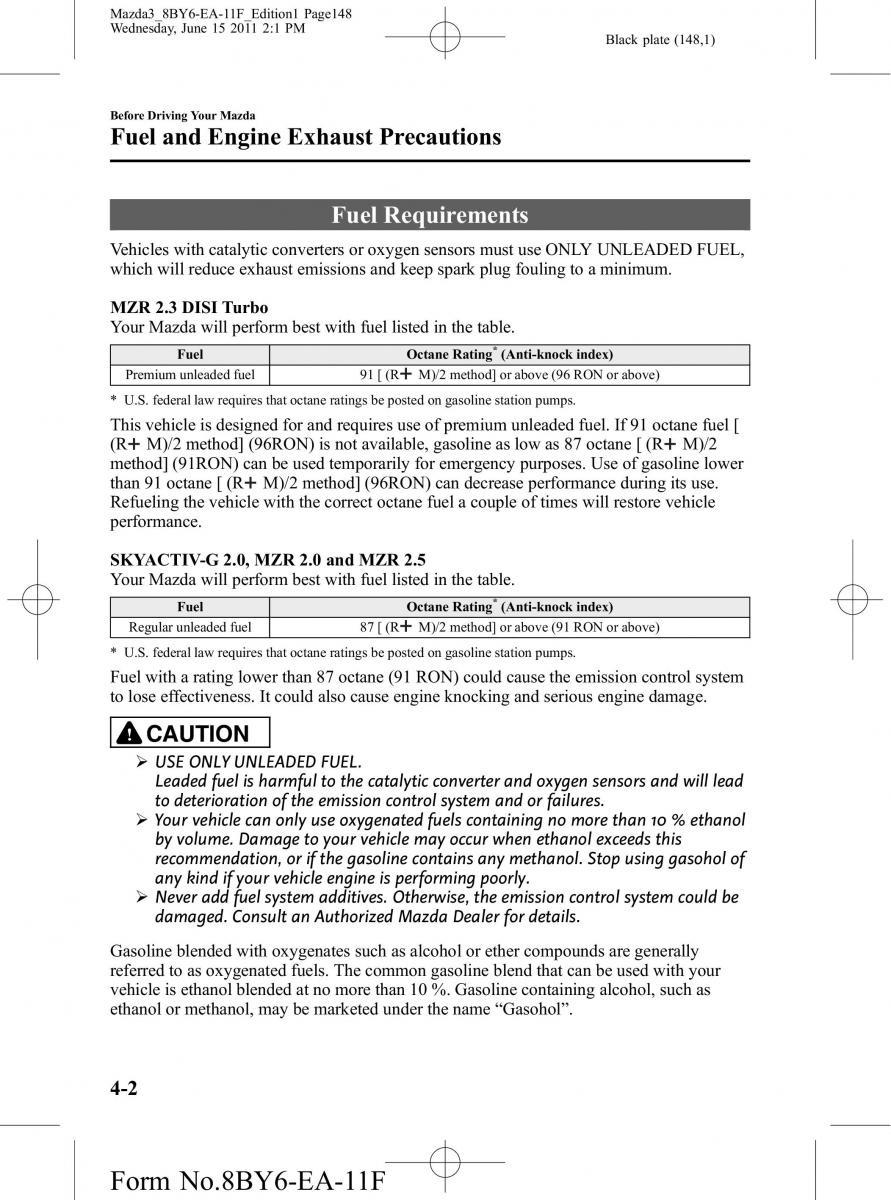 Mazda 3 II 2 owners manual / page 148