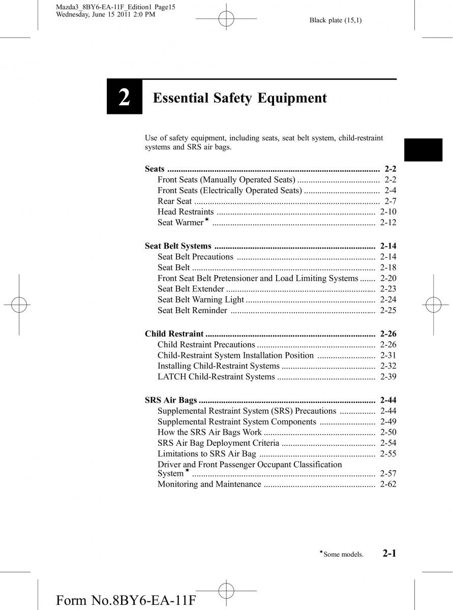 Mazda 3 II 2 owners manual / page 15